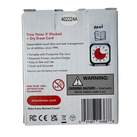 Time Timer 3" Pocket Visual Timer With Dry Erase Card - Picture 8 of 13